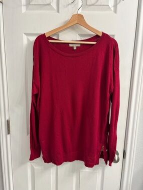 Banana Republic Deep Red Crewneck Lightweight Sweater